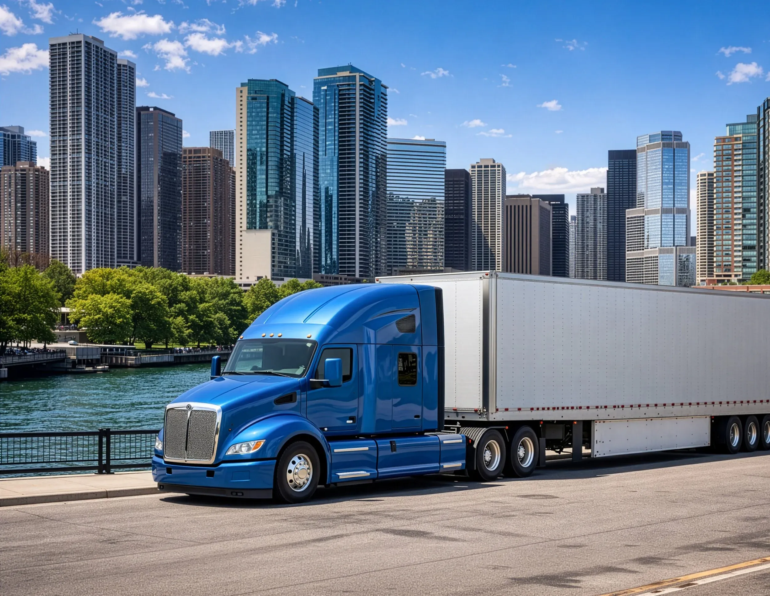 Truck on an interstate corridor within the mobile repair service area